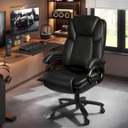 Chaise de bureau de direction Bossin grande taille et forte, 500 lb, avec support lombaire réglable, chaise ergonomique en cuir PU à dossier haut pour ordinateur