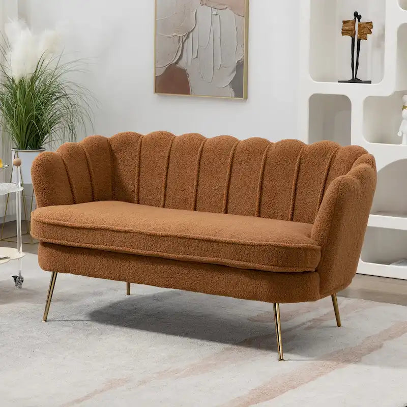 Causeuse rembourrée de style moderne du milieu du siècle, 59 W