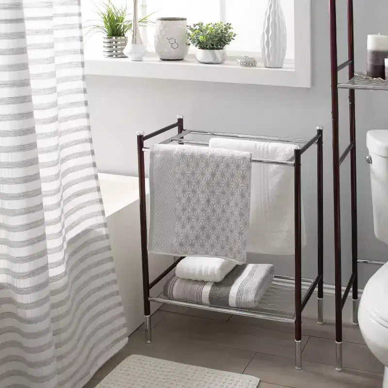 Porte-serviettes double gris - Organisez tout