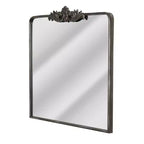 Head West 29" x 37" Ornate Metal Accent Wall Mirror Antique Bronze: Rectangular, No Assembly, Includes Mount Hardware