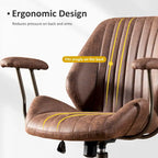 OVIOS Chaise de bureau ergonomique en suède avec soutien lombaire