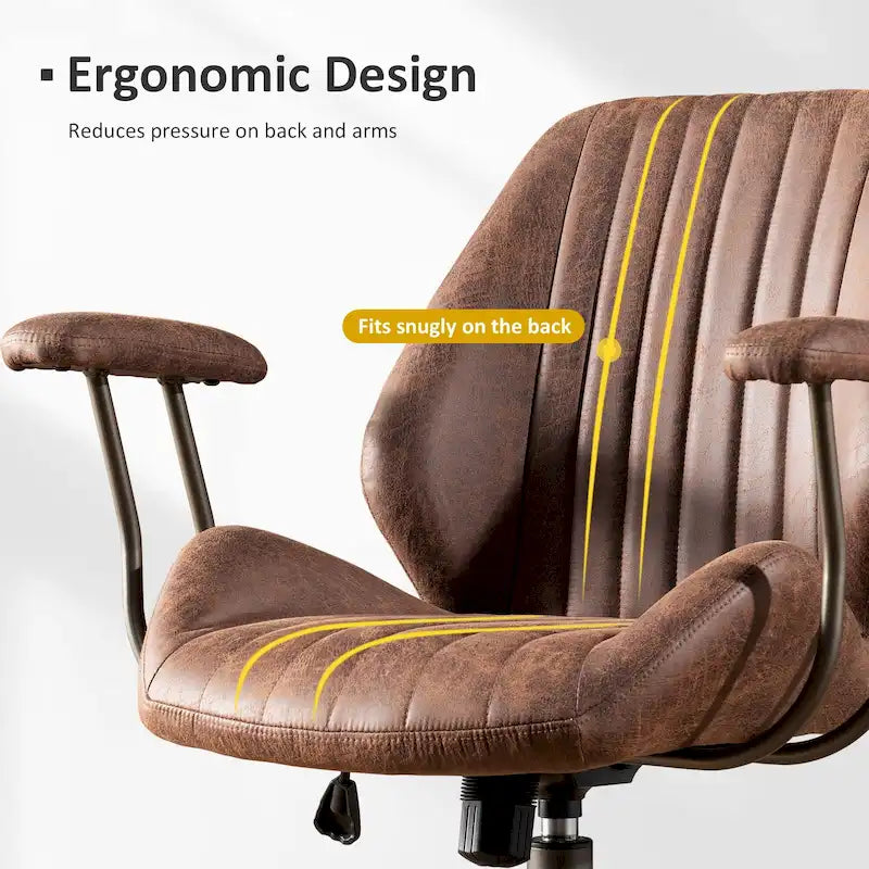 OVIOS Chaise de bureau ergonomique en suède avec soutien lombaire