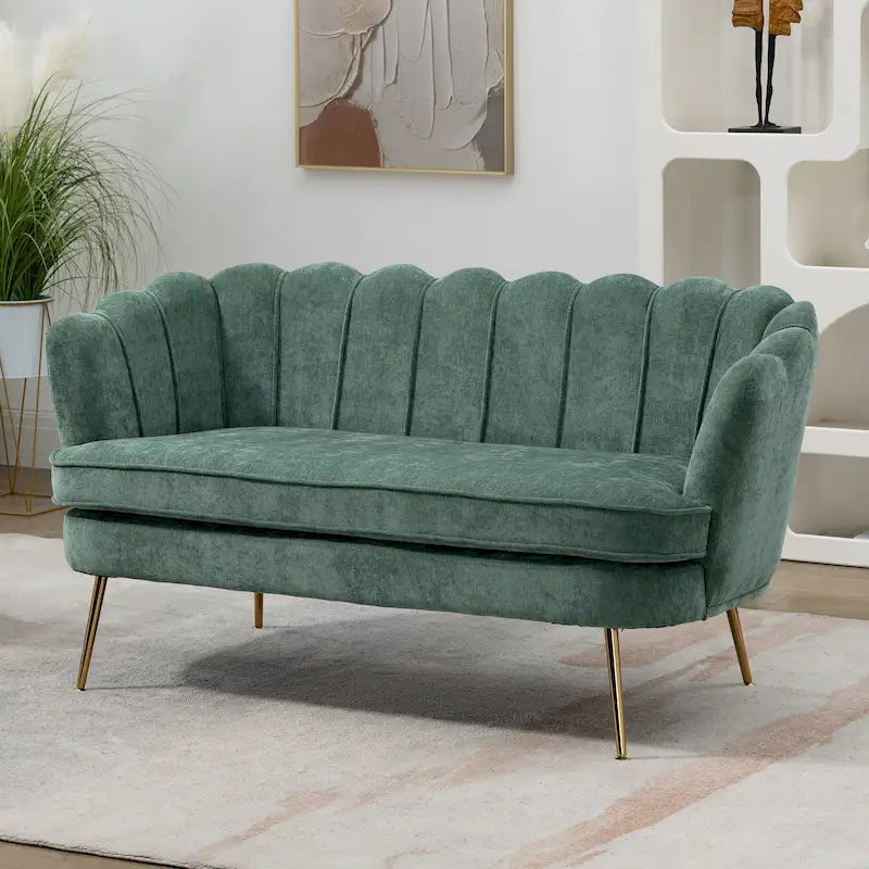 Causeuse rembourrée de style moderne du milieu du siècle, 59 W
