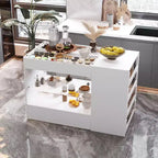 Famapy Organisateur de placard à dessus en verre Blanc Îlot de dressing Grand espace de rangement Commode Vitrine Meuble de rangement de placard Îlot de coiffeuse Organisateur de beauté