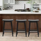 FDW Tabouret de Bar Bois Classique 24/30 Pouces Selle Siège Cuisine Tabouret de Bar Lot de 2 Tabourets de Bar avec Repose-Pieds Tabourets de Comptoir en Bois pour la Maison