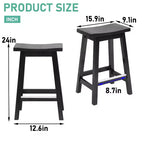 FDW Tabouret de Bar Bois Classique 24/30 Pouces Selle Siège Cuisine Tabouret de Bar Lot de 2 Tabourets de Bar avec Repose-Pieds Tabourets de Comptoir en Bois pour la Maison