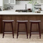 FDW Tabouret de Bar Bois Classique 24/30 Pouces Selle Siège Cuisine Tabouret de Bar Lot de 2 Tabourets de Bar avec Repose-Pieds Tabourets de Comptoir en Bois pour la Maison