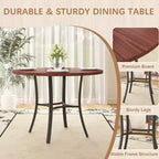 VECELO Table à manger ronde 36" pour 4, plateau de table de bar en faux marbre avec pieds en métal pour cuisine, petits espaces