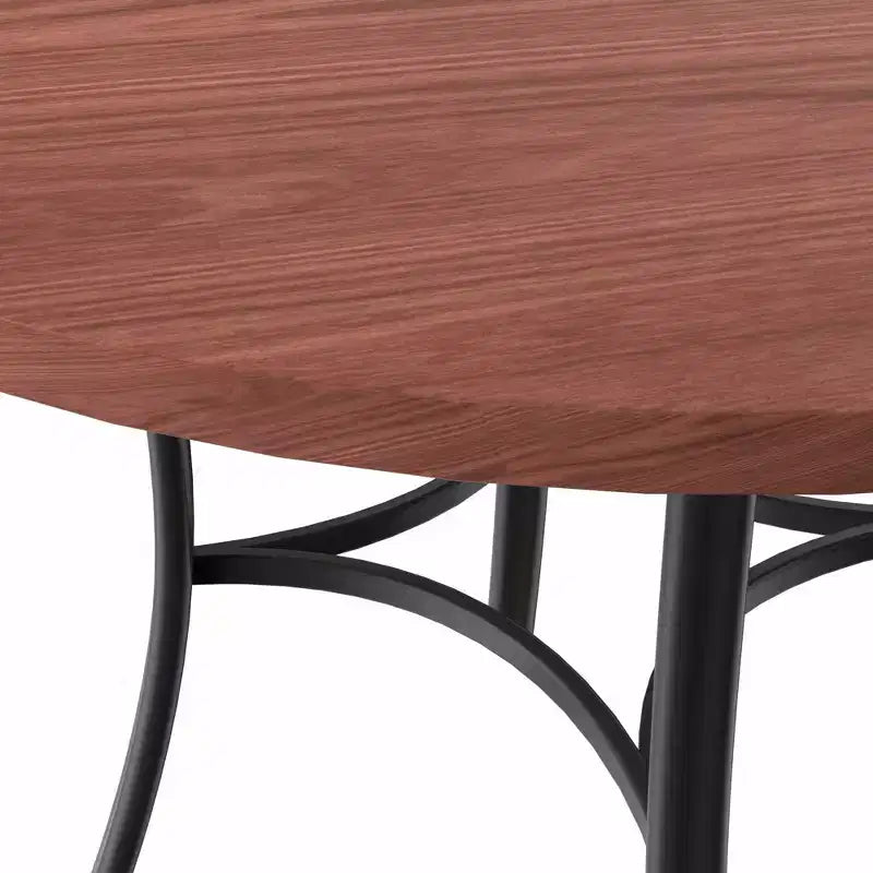 VECELO Table à manger ronde 36" pour 4, plateau de table de bar en faux marbre avec pieds en métal pour cuisine, petits espaces