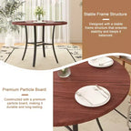 VECELO Table à manger ronde 36" pour 4, plateau de table de bar en faux marbre avec pieds en métal pour cuisine, petits espaces