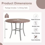 VECELO Table à manger ronde 36" pour 4, plateau de table de bar en faux marbre avec pieds en métal pour cuisine, petits espaces