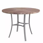 VECELO Table à manger ronde 36" pour 4, plateau de table de bar en faux marbre avec pieds en métal pour cuisine, petits espaces