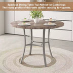 VECELO Table à manger ronde 36" pour 4, plateau de table de bar en faux marbre avec pieds en métal pour cuisine, petits espaces