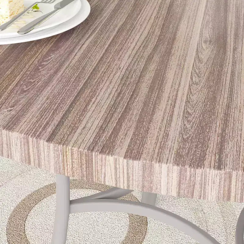 VECELO Table à manger ronde 36" pour 4, plateau de table de bar en faux marbre avec pieds en métal pour cuisine, petits espaces