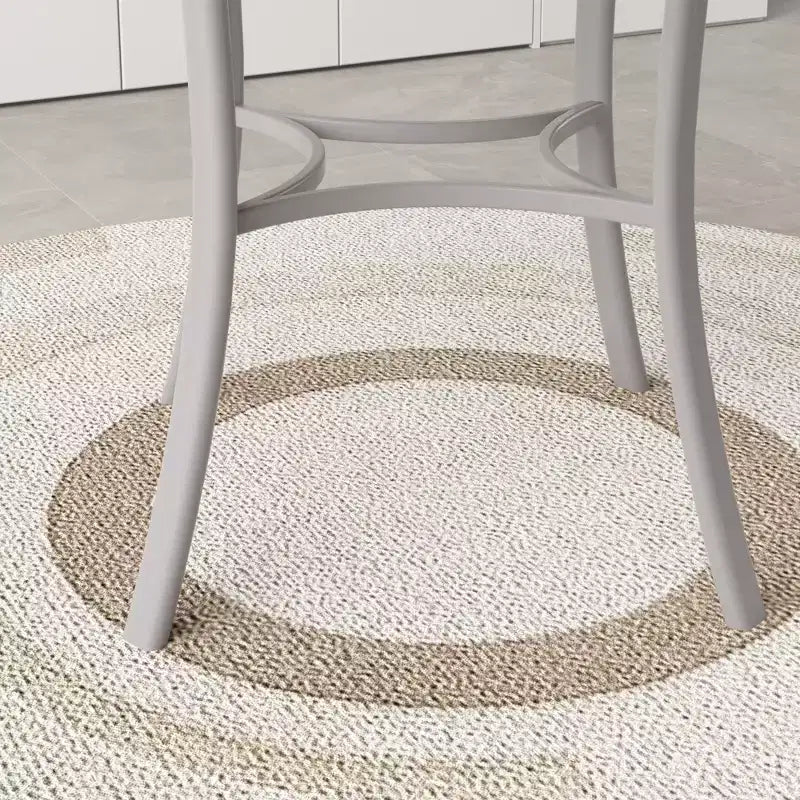 VECELO Table à manger ronde 36" pour 4, plateau de table de bar en faux marbre avec pieds en métal pour cuisine, petits espaces