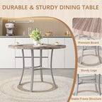 VECELO Table à manger ronde 36" pour 4, plateau de table de bar en faux marbre avec pieds en métal pour cuisine, petits espaces