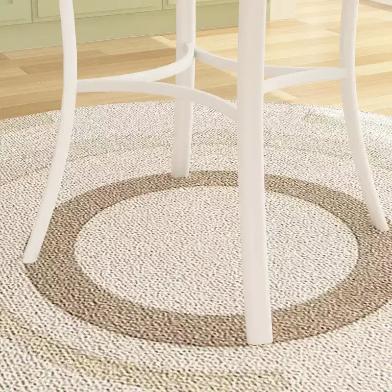 VECELO Table à manger ronde 36" pour 4, plateau de table de bar en faux marbre avec pieds en métal pour cuisine, petits espaces