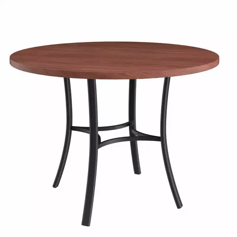VECELO Table à manger ronde 36" pour 4, plateau de table de bar en faux marbre avec pieds en métal pour cuisine, petits espaces