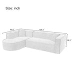 Canapé sectionnel de style moderne, canapé sectionnel en éponge, canapé modulaire en forme de L avec design incurvé élégant et tissu chenille luxueux, deux coussins décoratifs, pour salon, bureau