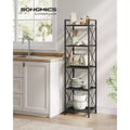 SONGMICS 5-Tier Metal Storage Rack, Shelving Unit with X Side Frames, Dense Mesh, 12.6 x 15.7 x 57.3 Inches, Ink Black