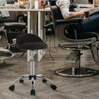 Tabouret de salon FDW réglable en hauteur, à roulettes, pivotant pour spa, avec siège confortable en cuir PU et base en métal chromé