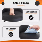 Tabouret de salon FDW réglable en hauteur, à roulettes, pivotant pour spa, avec siège confortable en cuir PU et base en métal chromé