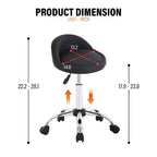 Tabouret de salon FDW réglable en hauteur, à roulettes, pivotant pour spa, avec siège confortable en cuir PU et base en métal chromé