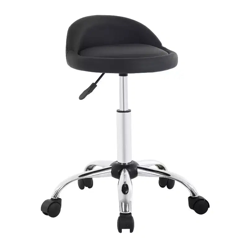 FDW Salon Chair Height Adjustable Rolling Stool Swivel Spa Chair with Comfortable PU Leather Seat & Chrome-Plated Metal Base