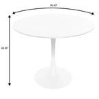 LeisureMod Bristol Ensemble de Salle à Manger 5 Pièces Blanc - Table Ronde et 4 Chaises de Salle à Manger Ergonomiques en Plastique
