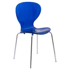 LeisureMod Bristol Ensemble de Salle à Manger 5 Pièces Blanc - Table Ronde et 4 Chaises de Salle à Manger Ergonomiques en Plastique