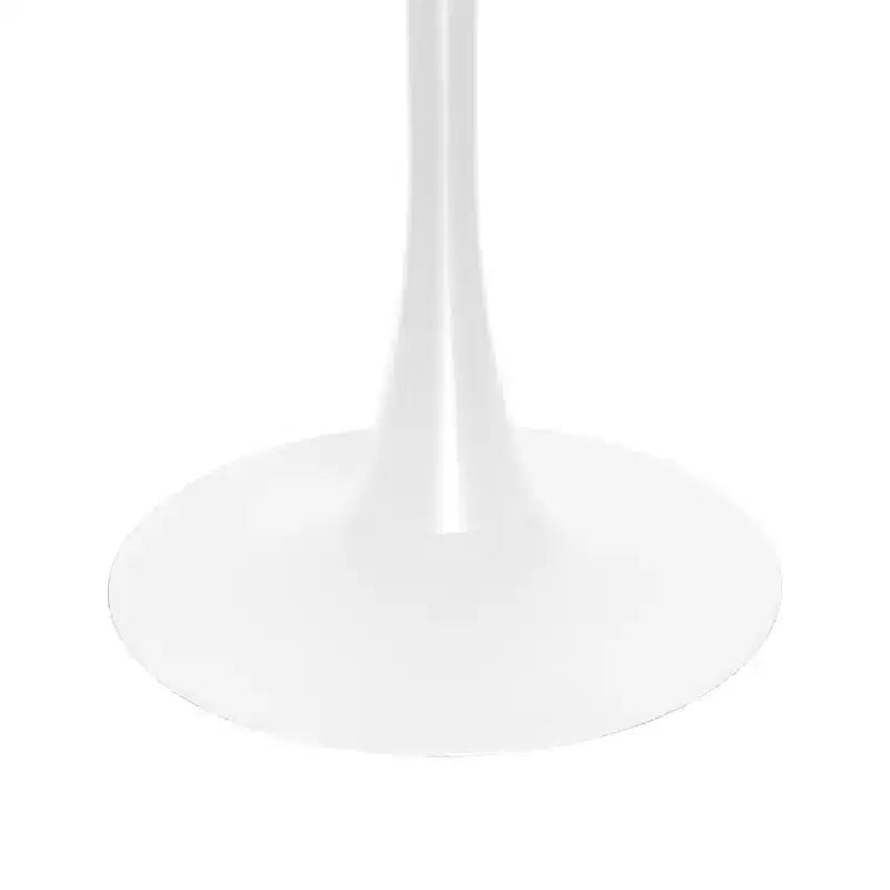 LeisureMod Bristol Ensemble de Salle à Manger 5 Pièces Blanc - Table Ronde et 4 Chaises de Salle à Manger Ergonomiques en Plastique