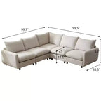 Ensemble de canapé modulaire capitonné moderne 5 pièces Christopher Knight Home Acker, blanc