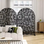 Helen Street 01 Black Arched Galvanized Steel Screen 183x120x40cm