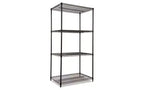 Alera NSF Certified Industrial Four-Shelf Wire Shelving Kit, 36w x 24d x 72h, Black