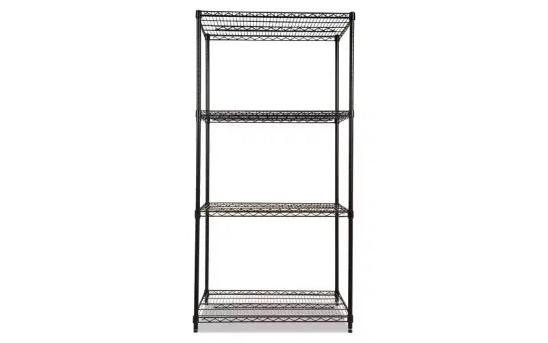 Kit d'étagères métalliques Alera certifié NSF, à quatre niveaux, 91,4 cm de large x 61 cm de profondeur x 183 cm de haut, noir