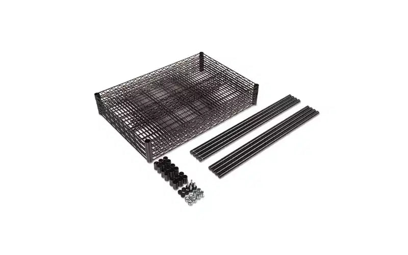 Kit d'étagères métalliques Alera certifié NSF, à quatre niveaux, 91,4 cm de large x 61 cm de profondeur x 183 cm de haut, noir