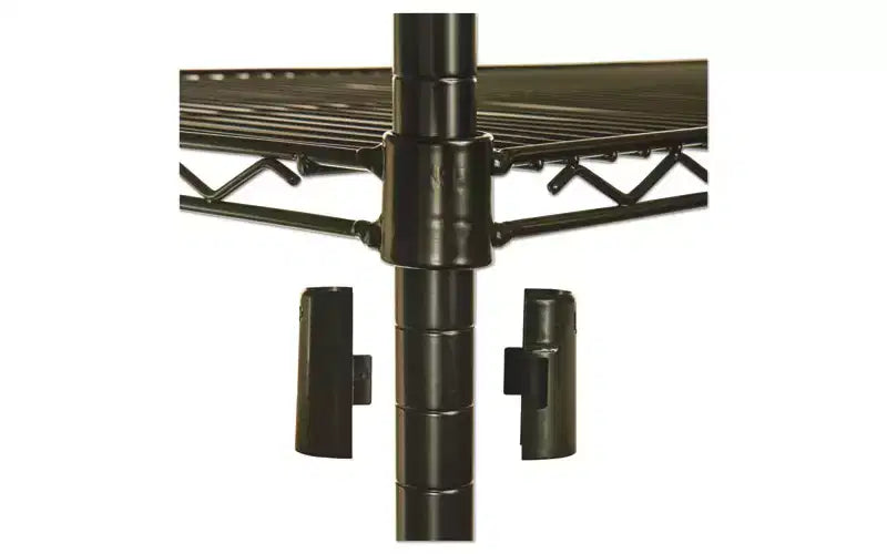 Kit d'étagères métalliques Alera certifié NSF, à quatre niveaux, 91,4 cm de large x 61 cm de profondeur x 183 cm de haut, noir