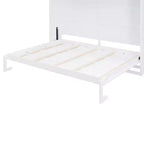 Lit escamotable Queen Size Whisen Modern Design, se plie dans une armoire avec étagères supérieures et ports USB