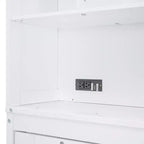 Lit escamotable Queen Size Whisen Modern Design, se plie dans une armoire avec étagères supérieures et ports USB