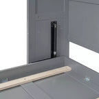 Lit escamotable Queen Size Whisen Modern Design, se plie dans une armoire avec étagères supérieures et ports USB