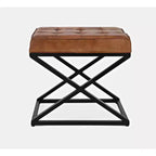 Jofran, Global Archive Distressed Genuine Leather Ottoman - Saddle