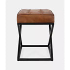 Jofran, Pouf ottoman en cuir véritable vieilli Global Archive - Selle
