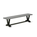 HomeStock Modern Dining Table Bench with Wood Seat, 72x15x18 Inch, Brushed Black