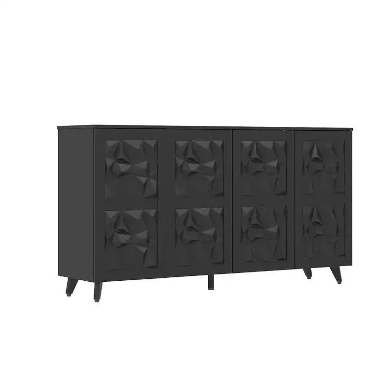 Famapy 4 - Commode de salon à motif diamant à 4 portes