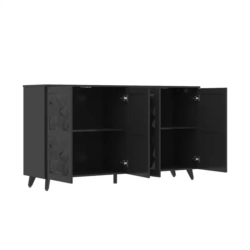 Famapy 4 - Commode de salon à motif diamant à 4 portes