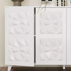 Famapy 4 - Commode de salon à motif diamant à 4 portes