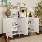 Famapy 4 - Commode de salon à motif diamant à 4 portes