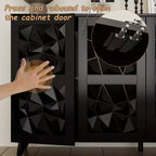 Famapy 4 - Commode de salon à motif diamant à 4 portes
