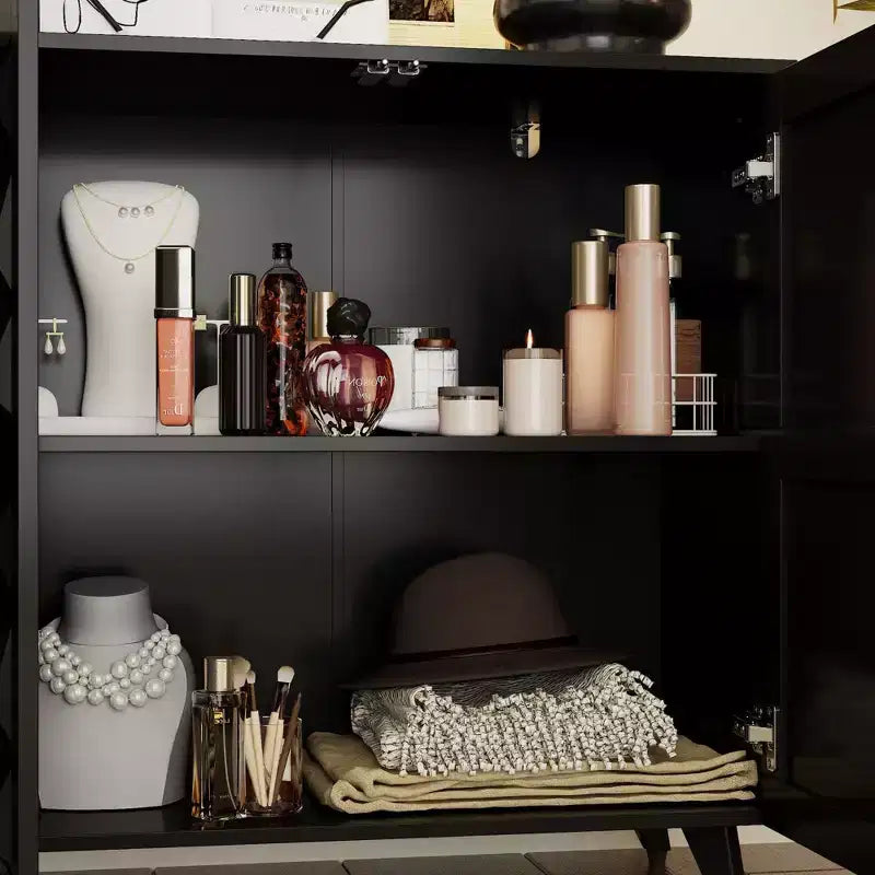 Famapy 4 - Commode de salon à motif diamant à 4 portes