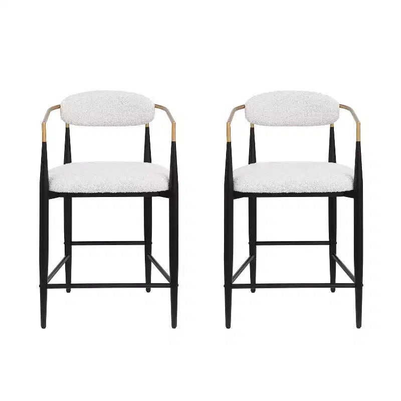 Tabourets de comptoir Christopher Knight Home Alger modernes en tissu rembourré en fer de 63,5 cm (lot de 2)